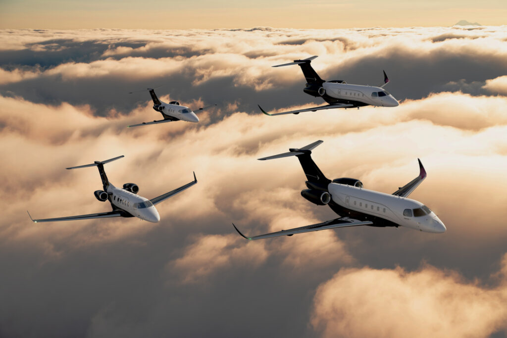 Embraer business jet kwartet.